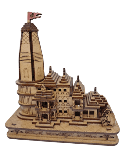 Shree Ram Mandir Ayodhya Model Temple 14 x 8 x 16 cm Very Beautifully Hand Crafted MDF Polished Board