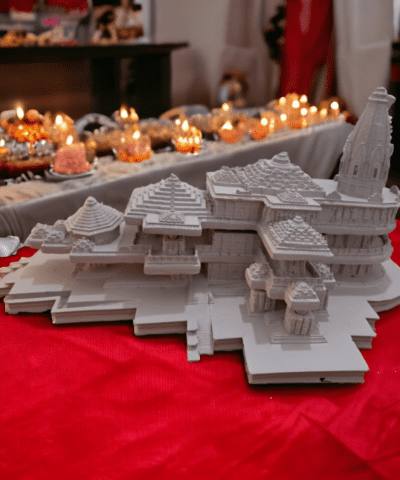 Ram Mandir Ayodhya Model Big Size Authentic Design | Ayodhya Ram Mandir Model Resin for Home Temple Home Decor & Gifts (16 Inch Length)