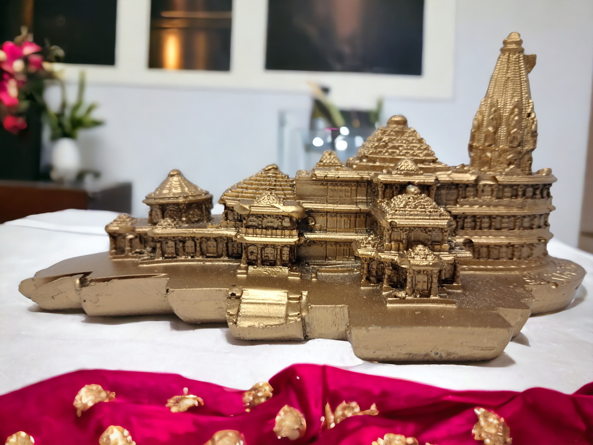 Ram Mandir Ayodhya Model 3D Authentic Design | Ayodhya Ram Mandir Model Resin for Home Temple Home Decor & Gifts (6 Inch Length)