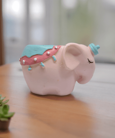Handcrafted Pink Elephant Resin Succulent Pot Resin Succulent Pot|Resin Planter for Succulent Pot Trendy and Succulent Indoor and Outdoor Pot