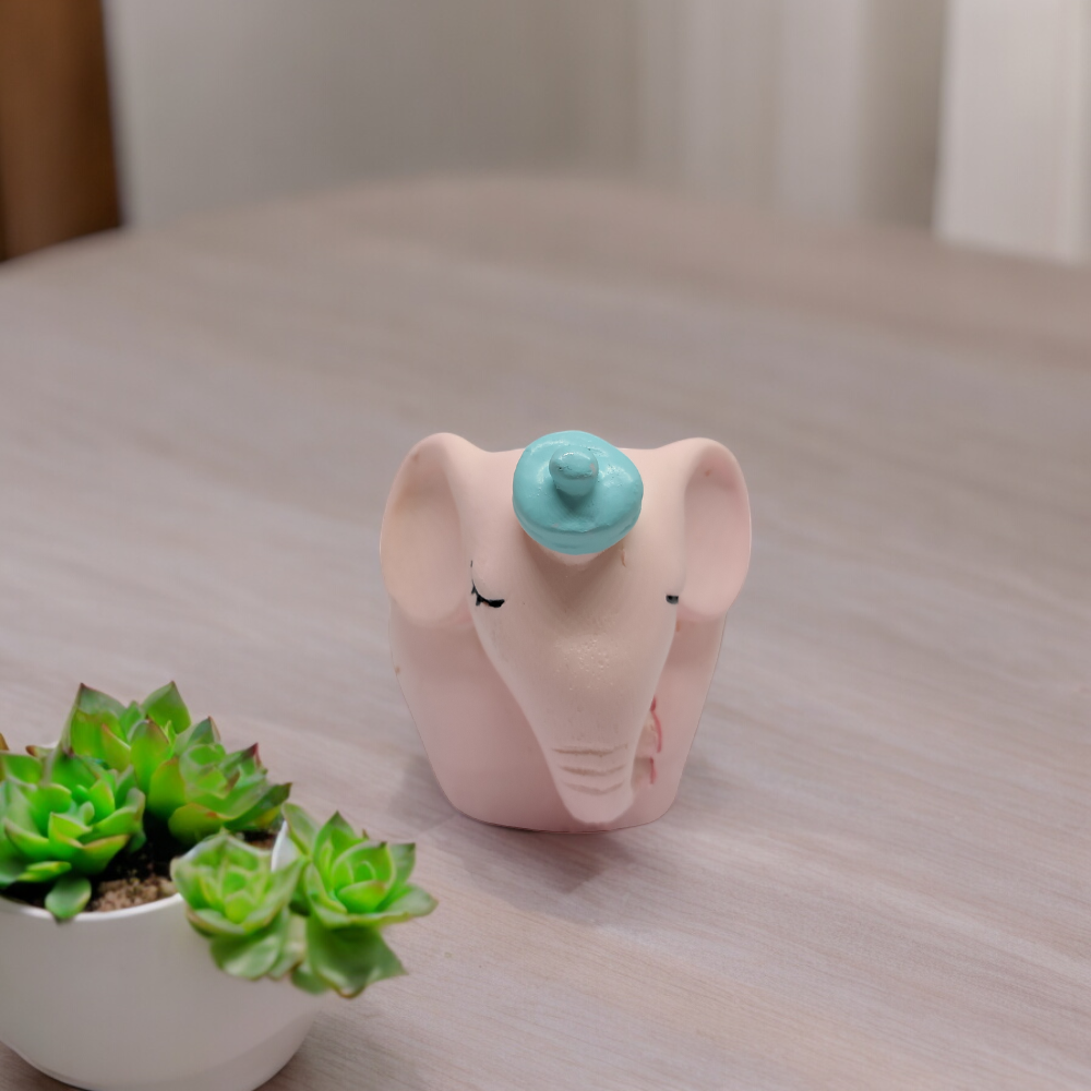 Handcrafted Pink Elephant Resin Succulent Pot Resin Succulent Pot|Resin Planter for Succulent Pot Trendy and Succulent Indoor and Outdoor Pot