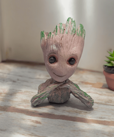2 Hands Big Groot Succulent Planter Flower Pot Pens Holder Desk or Cute Planters Tabletop Miniature Plants Pot for Indoor Outdoor Garden use
