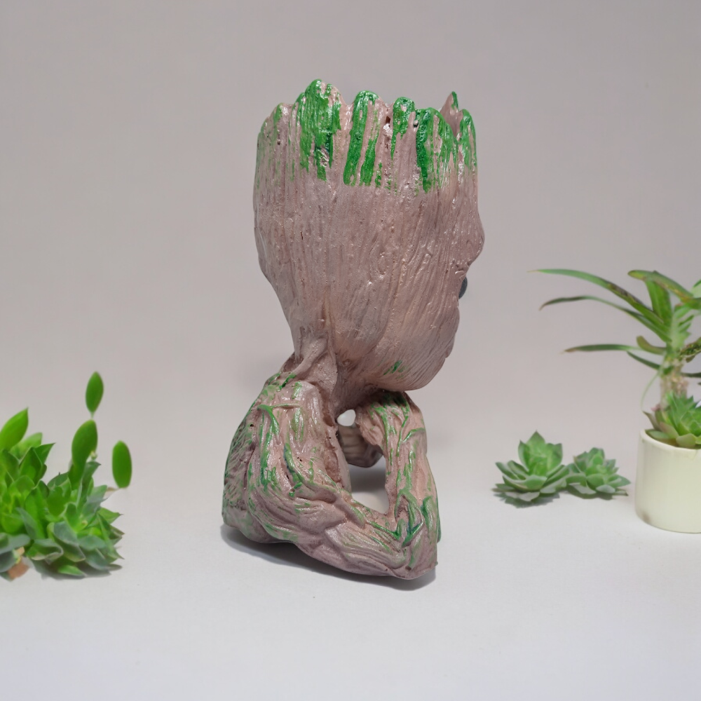 2 Hands Big Groot Succulent Planter Flower Pot Pens Holder Desk or Cute Planters Tabletop Miniature Plants Pot for Indoor Outdoor Garden use