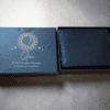 Black vegan leather bifold wallet for men with slim minimalist design