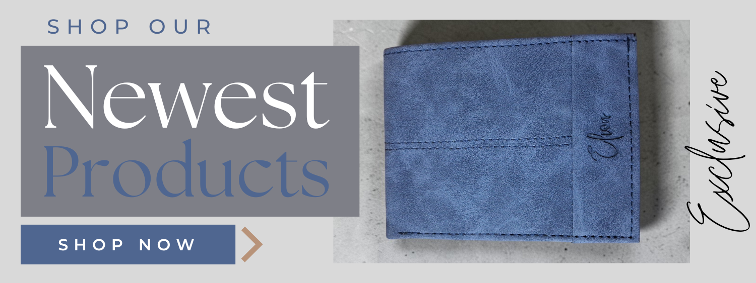 Blue slim vegan bifold wallet eco-friendly mens wallet