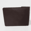 Brown vegan leather bifold wallet for men with slim minimalist design
