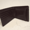 Brown vegan leather bifold wallet for men with slim minimalist design