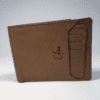 Brown vegan leather wallet for men with slim design and card holder