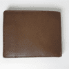 Brown vegan leather wallet for men with slim design and card holder