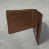 Brown vegan leather wallet for men with slim design and card holder