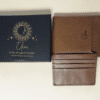 Brown vegan leather wallet for men with slim design and card holder