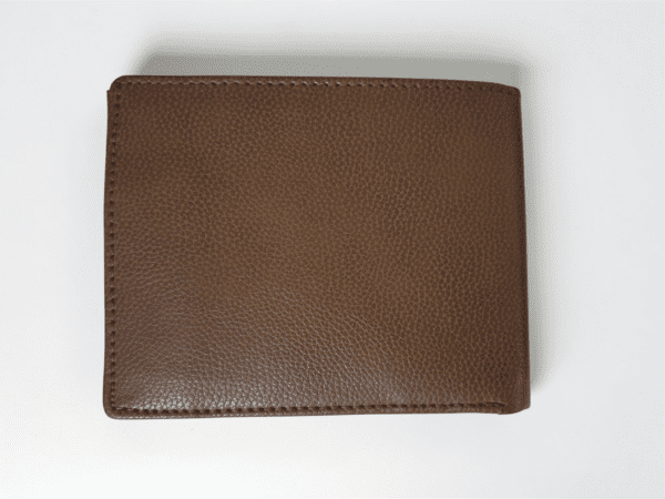 Brown vegan leather wallet for men with slim design and card holder