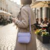 Modern purple women crossbody purse with adjustable strap