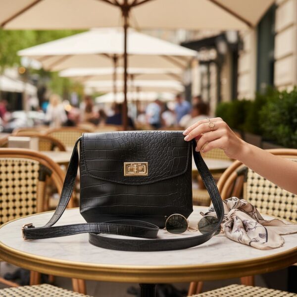 Fashion women shoulder bag with crocodile texture finish